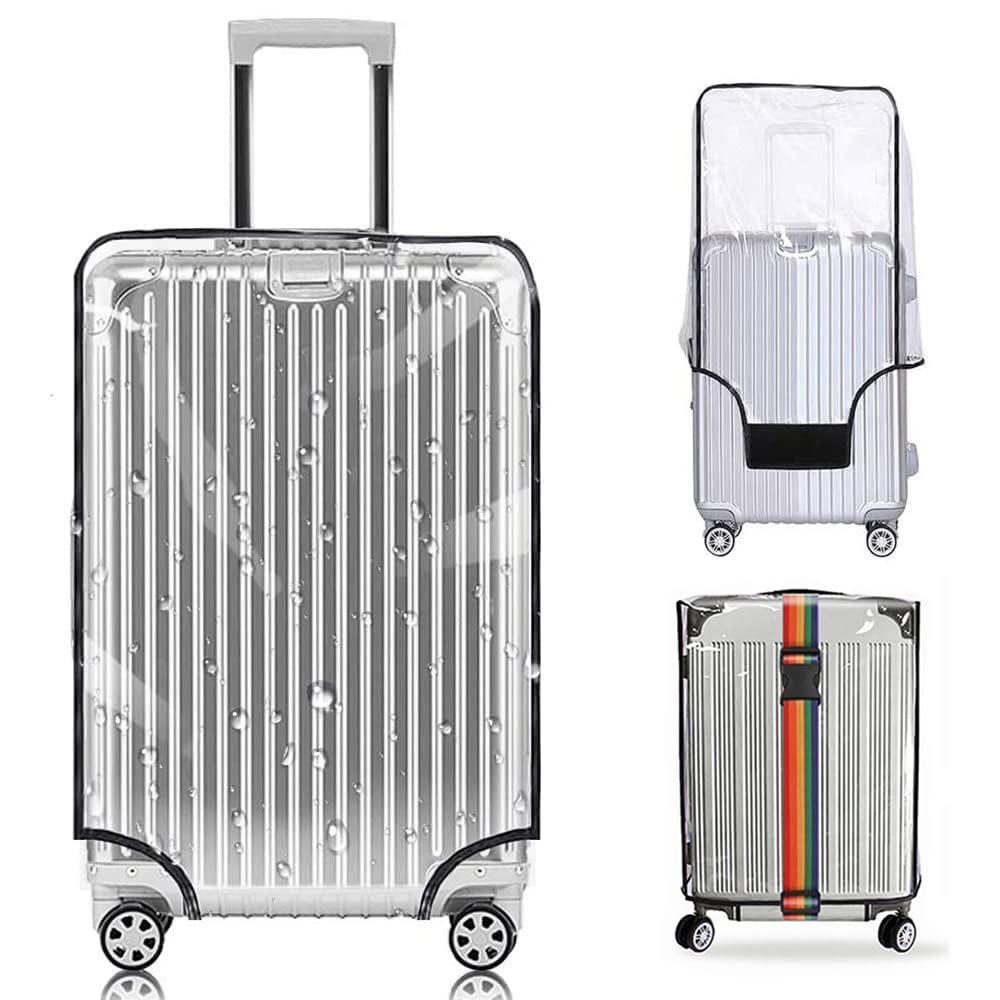 Homarket 1PCS Clear PVC Suitcase Cover Protectors, Travel Luggage Trolley Case Cover for 18"20"24"26"28" 30"32", Transparent Travel Luggage Cover Waterproof Dust-Proof Scratchproof