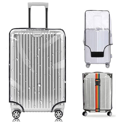 Homarket 1PCS Clear PVC Suitcase Cover Protectors, Travel Luggage Trolley Case Cover for 18"20"24"26"28" 30"32", Transparent Travel Luggage Cover Waterproof Dust-Proof Scratchproof