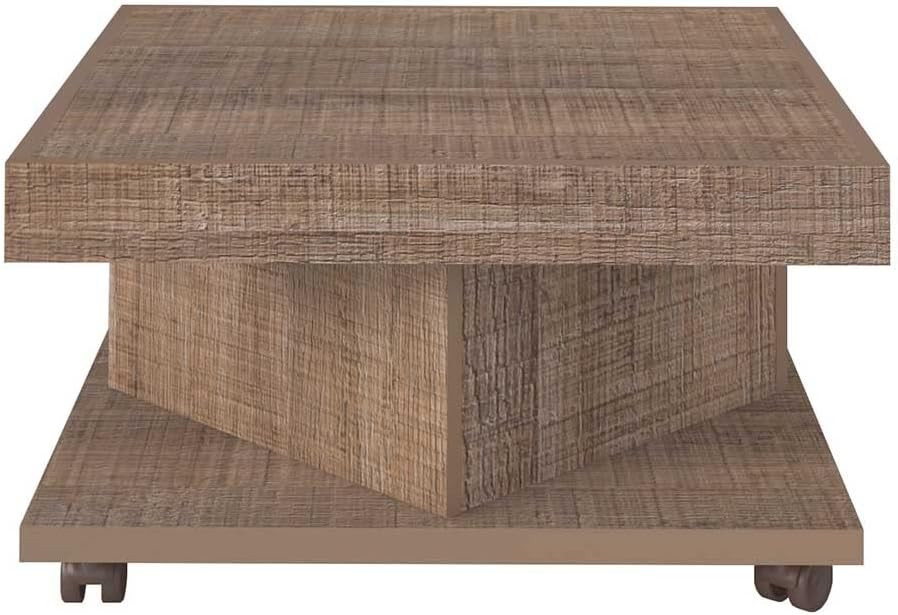 Artely Saara Coffee Table, Walnut Brown with Black - W 63 cm x D 63 cm x H 33.5 cm