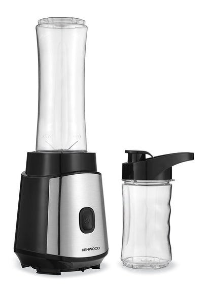 Kenwood Personal Blender 600W Smoothie Blender/Smoothie Maker With 700Ml & 600Ml Tritan Smoothie2Go Bottle And Lid, Ice Crush Function Bsp70.180Si Black/Silver