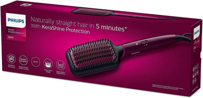 Philips StyleCare Essential | Heated Straightening Brush | Tourmaline Ceramic Coating | 2 Temperature Settings | Hair Straightener | ThermoProtect Technology | 2 Years Warranty | BHH880/03