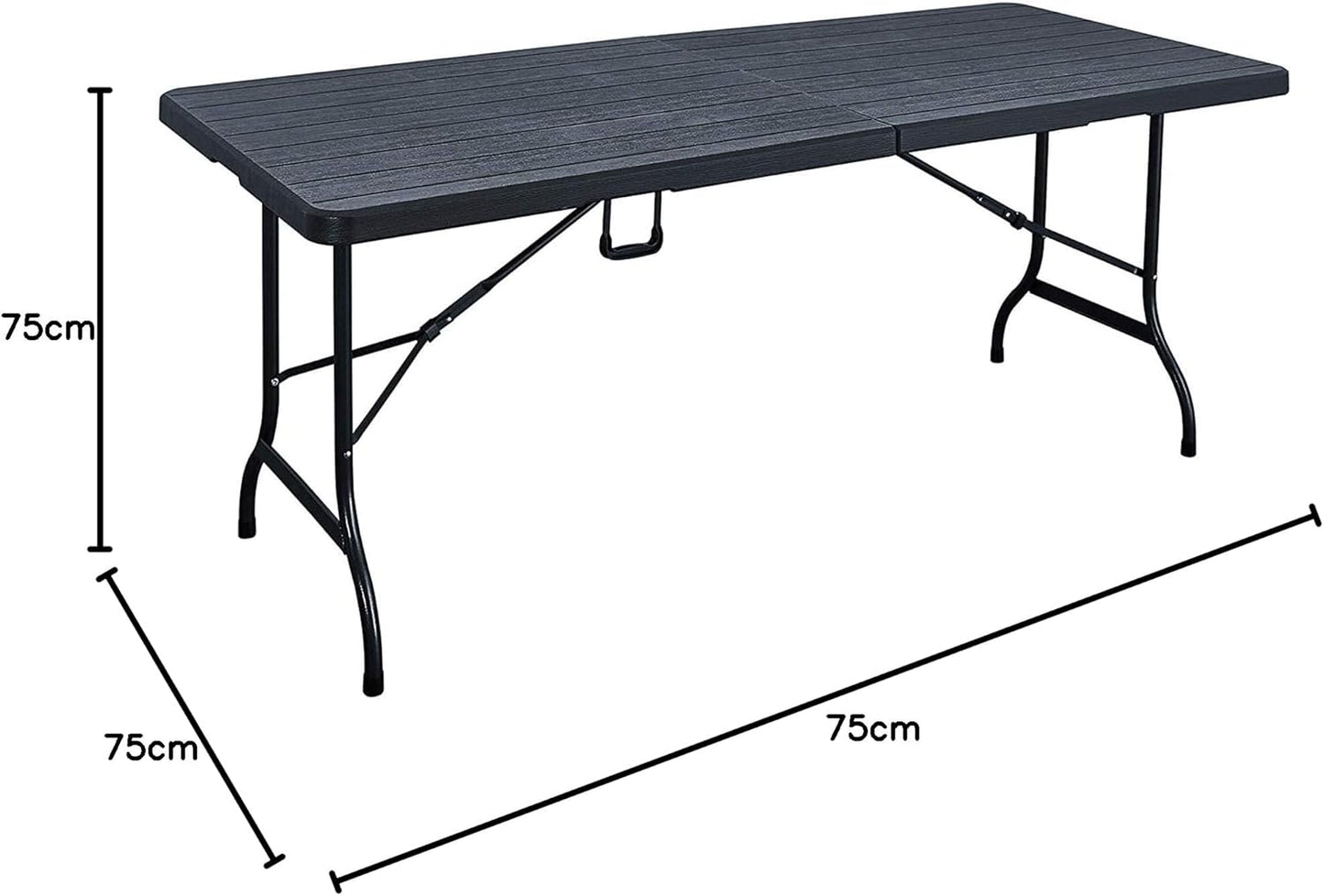 LANNY Portable Plastic Folding Table Wood Design 62x62cm for 2-4 person Party/Picnic/Garden/Dining/Kitchen/Buffee/Restaurant (brown3)