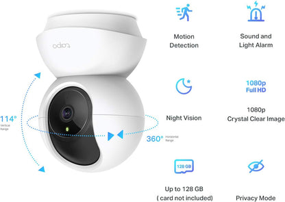 TP-Link Tapo Outdoor Security Camera/CCTV, Weatherproof, No Hub Required, Works with Alexa&Google Home, 3MP High Definition, Built-in Siren with Night Vision, 2-way Audio, SD Storage(Tapo C310)