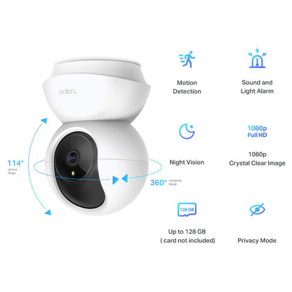 TP-Link Tapo Outdoor Security Camera/CCTV, Weatherproof, No Hub Required, Works with Alexa&Google Home, 3MP High Definition, Built-in Siren with Night Vision, 2-way Audio, SD Storage(Tapo C310)