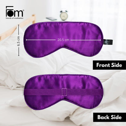 FOM (Friends of Meditation) 100% Mulberry Silk Eye Mask, Super Smooth Sleep Mask And Blind Fold (Black)