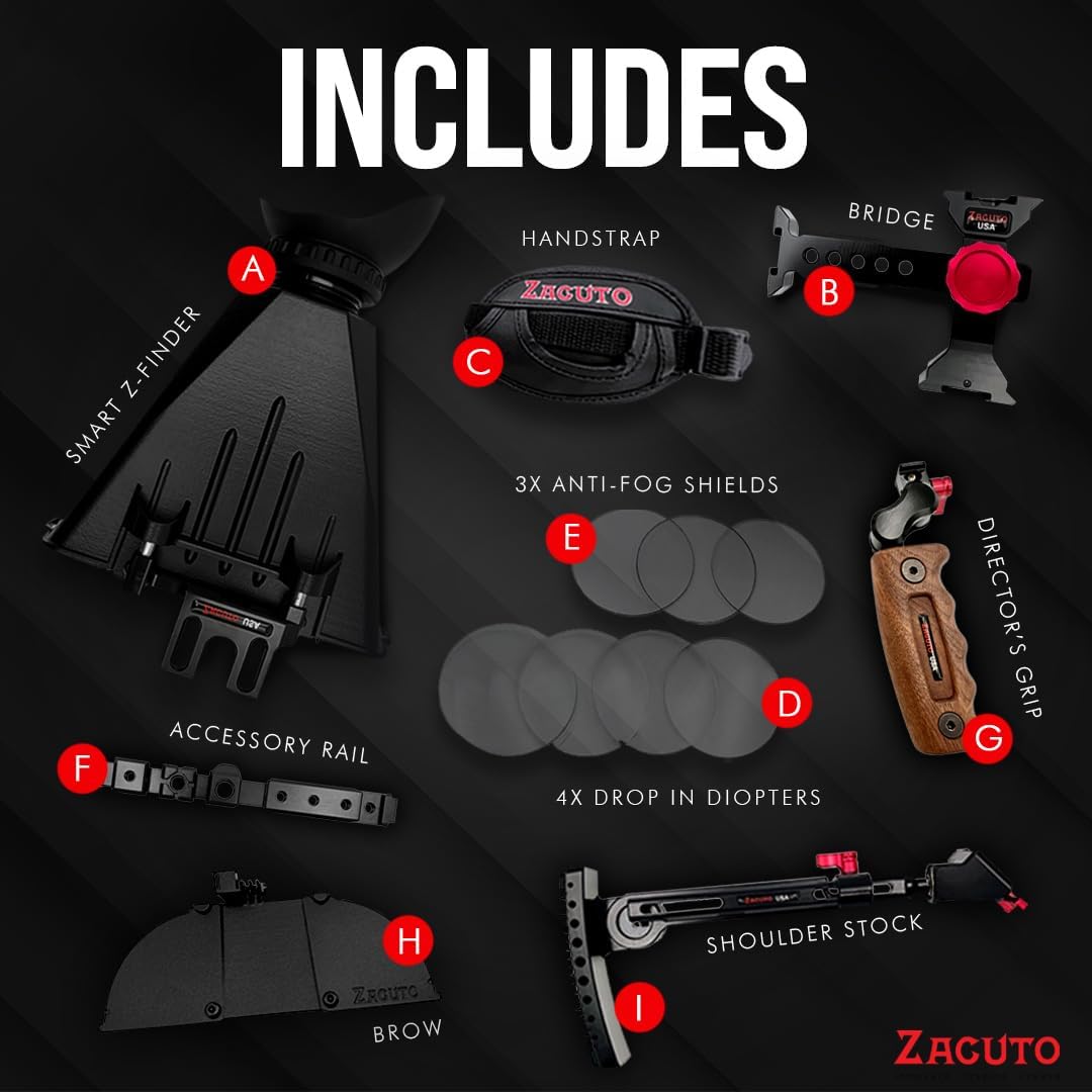 Zacuto Director’s Rig | Smartphone Video Rig with Smart Z Finder, Director’s Grip, Accessory Rail, Bridge, Diopters & Anti-Fog Shields | Filmmaking & Content Creator Accessories for Mobile Phones