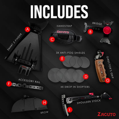 Zacuto Director’s Rig | Smartphone Video Rig with Smart Z Finder, Director’s Grip, Accessory Rail, Bridge, Diopters & Anti-Fog Shields | Filmmaking & Content Creator Accessories for Mobile Phones