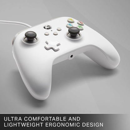 PowerA Wired Controller for Xbox Series X|S - White, gamepad, wired video game controller, gaming controller, works with Xbox One - Xbox Series X