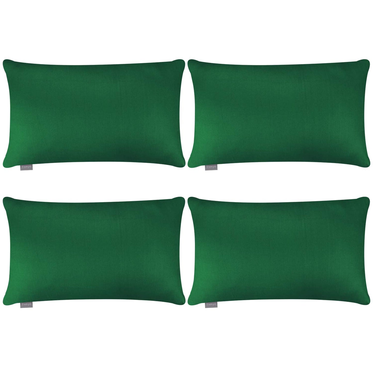 4-Pack 100% Cotton Comfortable Solid Decorative Throw Pillow Case Square Cushion Cover Pillowcase Sublimation Blank Pillow Covers(Cover Only,No Insert)(20x20inch/50x50cm, Christmas Green)