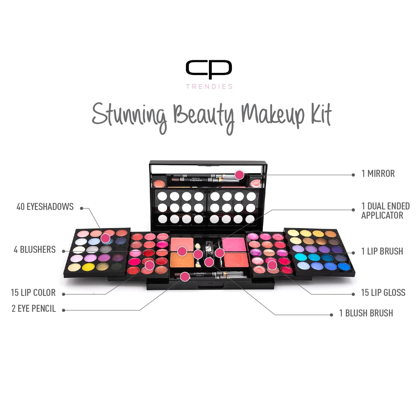 CP TRENDIES Makeup Kit 92 – STUNNING BEAUTY - Ultimate Color - Gift Set for Women/Girls | All-in-one Makeup Kit