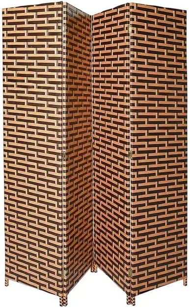 Vital 4-Panel Room Dividers and Folding Privacy Screens Partition Walls for Bedroom Rattan Screen Divider Portable Freestanding Privacy Wall (A2)