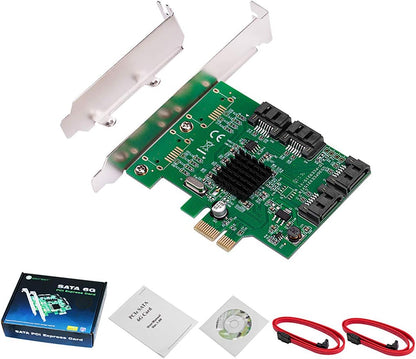 I/O Crest 4 Port SATA III PCI-e 2.0 x1 Controller Card Marvell 9215 Non-Raid with Low Profile Bracket SI-PEX40064