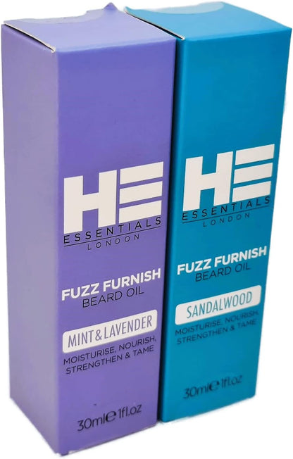 HE Essentials Fuzz Furnish Sandalwood Beard Oil | Perfect Solution for a Well-Groomed, Tamed Beard | Experience Relaxation, Rejuvenation, 30 ML (Sandalwood)