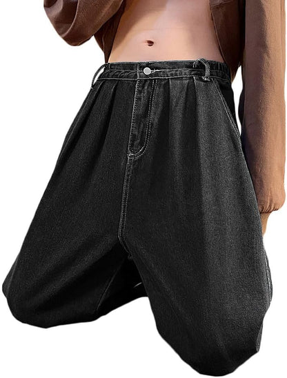 Nutirangee Men's Loose Fit Baggy Jeans Casual Streetwear Wide Leg Hip Hop Oversized Denim Pants