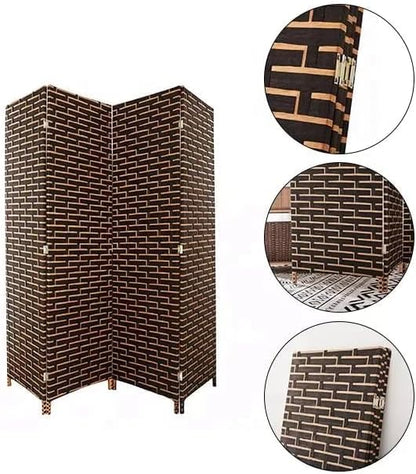 Vital 4-Panel Room Dividers and Folding Privacy Screens Partition Walls for Bedroom Rattan Screen Divider Portable Freestanding Privacy Wall (A2)