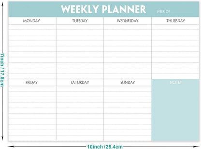 Premify Weekly Planner TO DO List Notepad, Task Pad w/Daily Checklist, Priority Note Sections, Calendar Desk Notebook for Daily Schedule (A4 52 Page Sheets