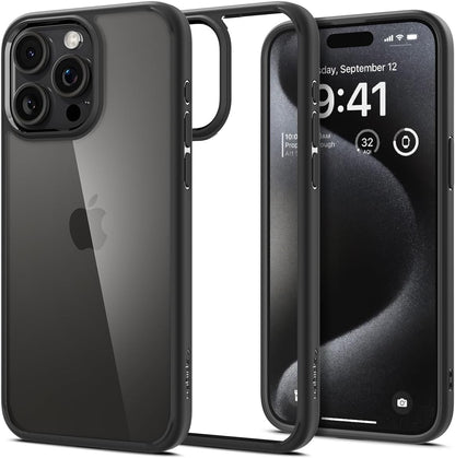 Spigen Ultra Hybrid designed for iPhone 15 Pro Max case cover (2023) - Frost Black - CaveHubs