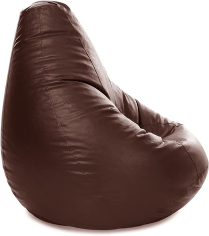 Luxe Decora PVC Bean Bag with Filling (X-Large, Beige)