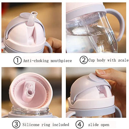 Sippy Cup for Baby, Sippy Cup for Baby more than 6 months, KASTWAVESpill-Proof Sippy Cup, Toddler Cup with Straw and Handle, Anti-drop, Anti-leakage, Anti-choking for Boys Girls Child (300ml)