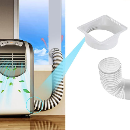 Portable Air Conditioner Hose Portable Ac Window Kit Ac Duct,Air Conditioner Exhaust Hose Coupler Universal Thread Design ABS Square to Round Portable Exhaust Duct Hose Adapter