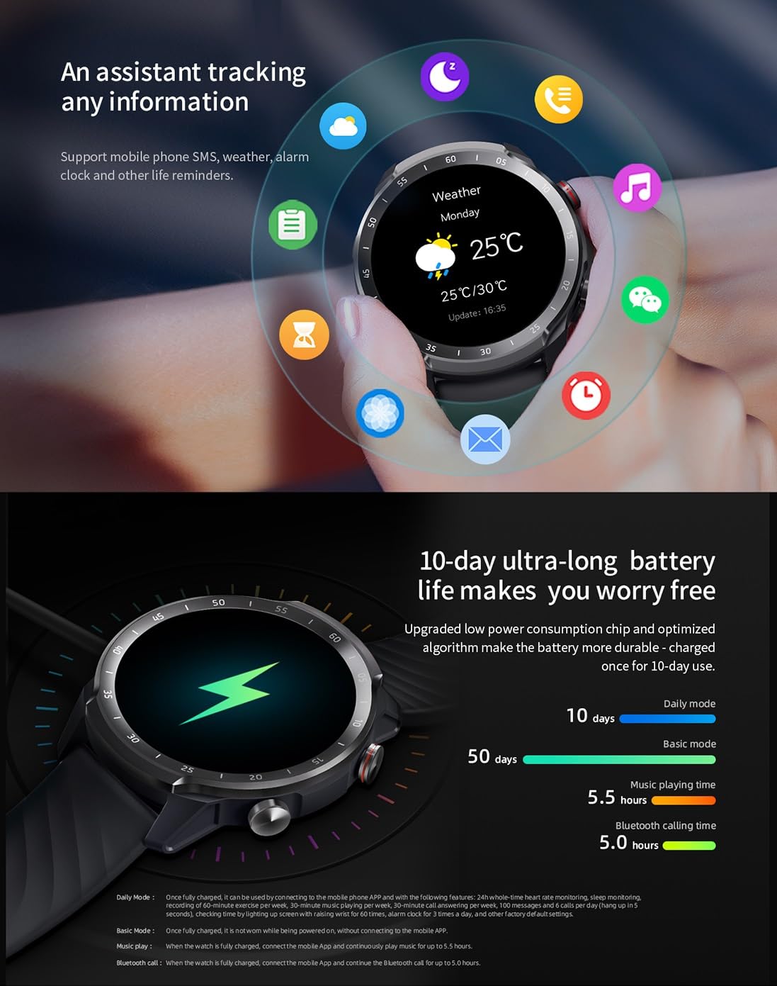 Mibro Smart Watch A2 (Black) - 1.39" HD Display, Bluetooth Calling, 10 Day Battery Life, 2ATM Waterproof, 70 Sports Modes, Heart Rate Monitoring, Sporty Look