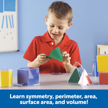 Learning Resources Folding Geometric Shapes - 16 Pieces, Ages 7+ Geometry Accessories, Teacher Aids, Math Helper, Teacher Supplies, Math Games for Kids,Back to School Supplies