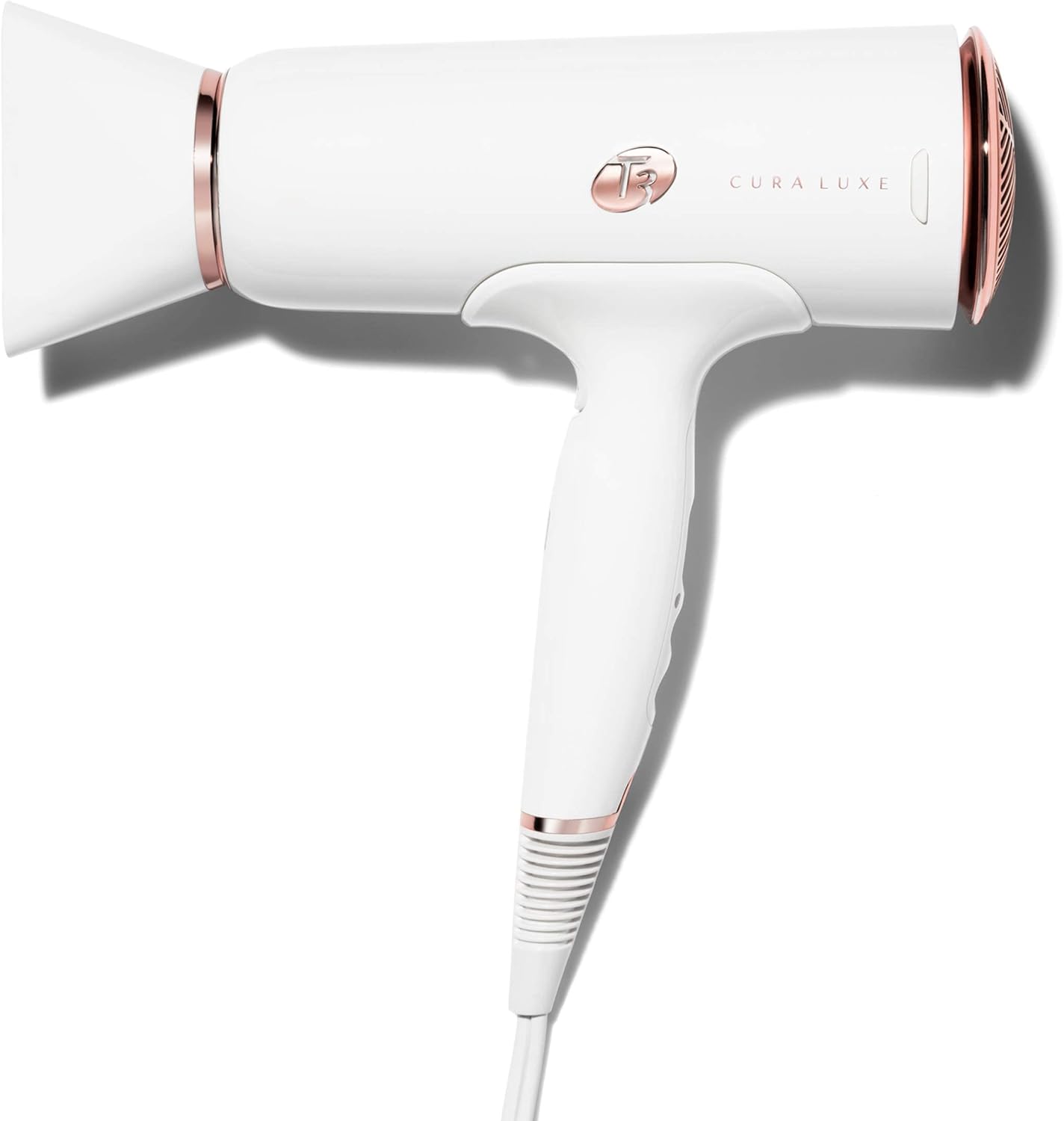 T3 Cura LUXE Hair Dryer, Digital Ionic Professional Blow Dryer, Frizz Smoothing, Fast Drying Wide Air Flow, Volume Booster, Auto Pause Sensor, Multiple Speed and Heat Settings, Cool Shot