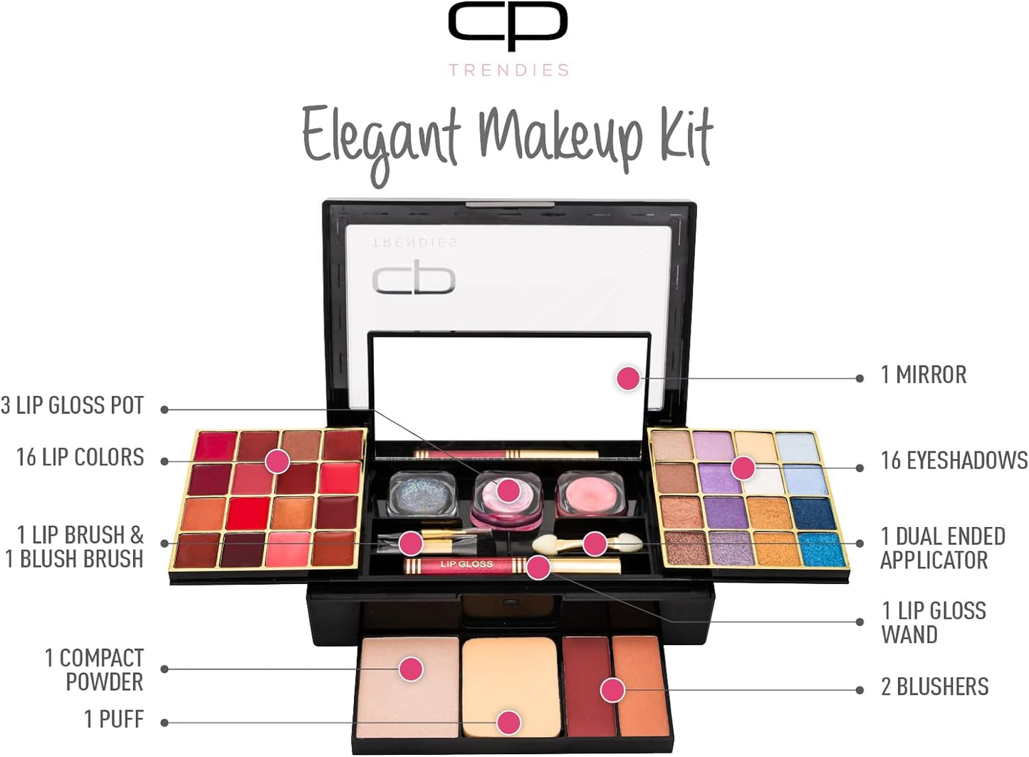 CP TRENDIES Makeup Kit 92 – STUNNING BEAUTY - Ultimate Color - Gift Set for Women/Girls | All-in-one Makeup Kit