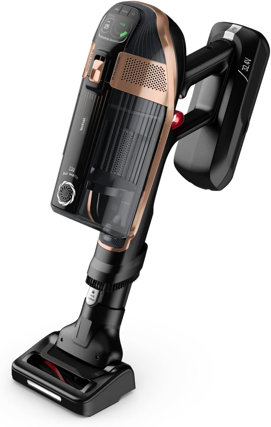 TEFAL Vacuum Cordless Vacuum Cleaner | X-Force Flex 15.60 Vacuum Cleaner Cordless | With Docking Station | 230 Air Watts | Flex Technology | Animal Kit |Black/Copper | 2 Years Warranty | TY99F1HO