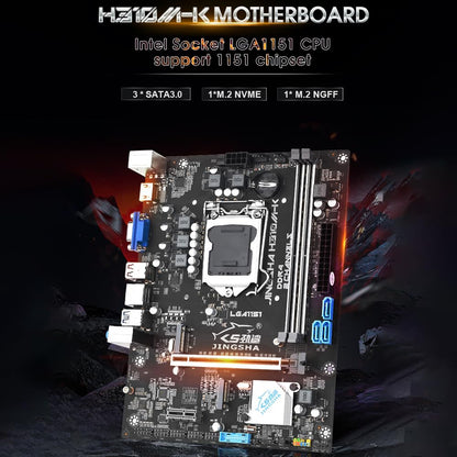 A 1151 Intel Socket A1151 CPU Processors Desktop Motherboard 2*DDR4 Up to 32GB 1*PCIE3.0 x16 Slot Home Office Gaming Motherboard 3*SATA3.0 1000mbps Fast Ethernet 2*M.2 NVME 1* M.2 NGFF