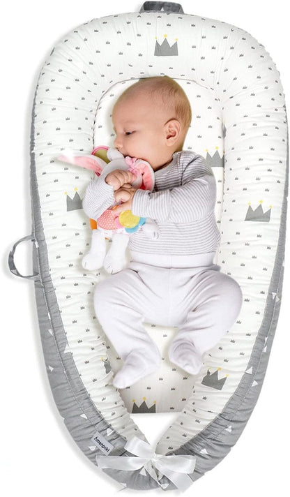 Beauenty Baby Lounger, Baby Nest for Sleeping, Ultra Soft and Breathable, Newborn Mattress for Crib & Bassinet, Baby Bionic Bed For Bedroom, Perfect for Traveling and Napping, Gift for Newborn (A)