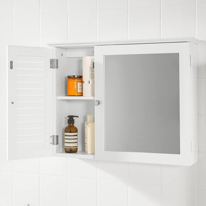 SoBuy BZR55-W, Bathroom Wall Mirror Cabinet, Wall Mounted Bathroom Storage Cabinet Unit,White