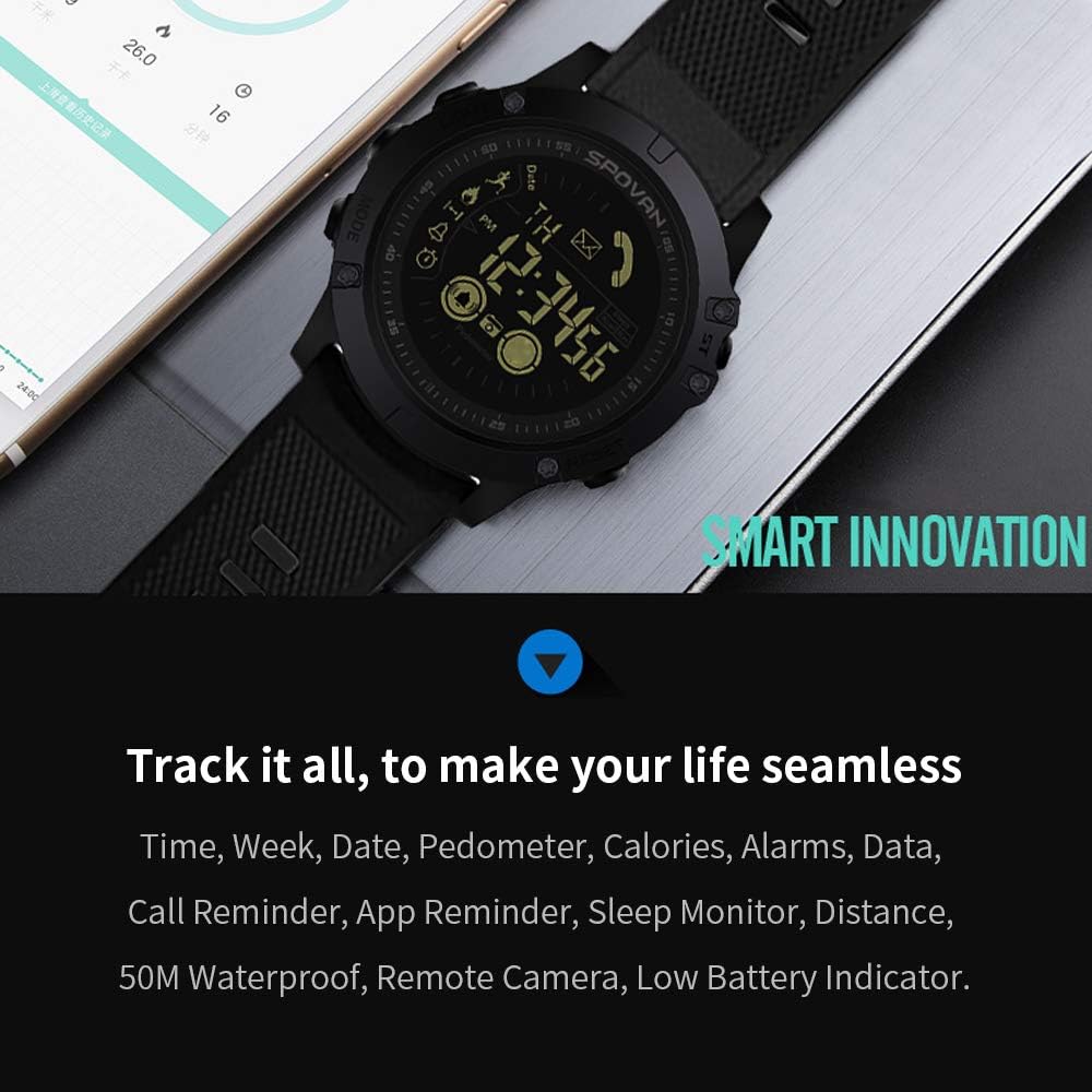 Outdoor Digital Smart Sport Watch for Men with Pedometer Wrist Watch for iOS and Android 50M Waterproof