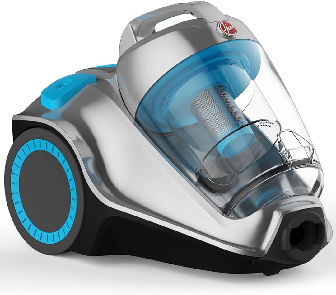 Hoover Power 7 Bagless Cyclonic Canister Vacuum Cleaner with HEPA Filter, Powerful Performance with 2400W for Home and Office, 4 Litre Large Capacity, Blue-Silver - HC84-P7A-ME