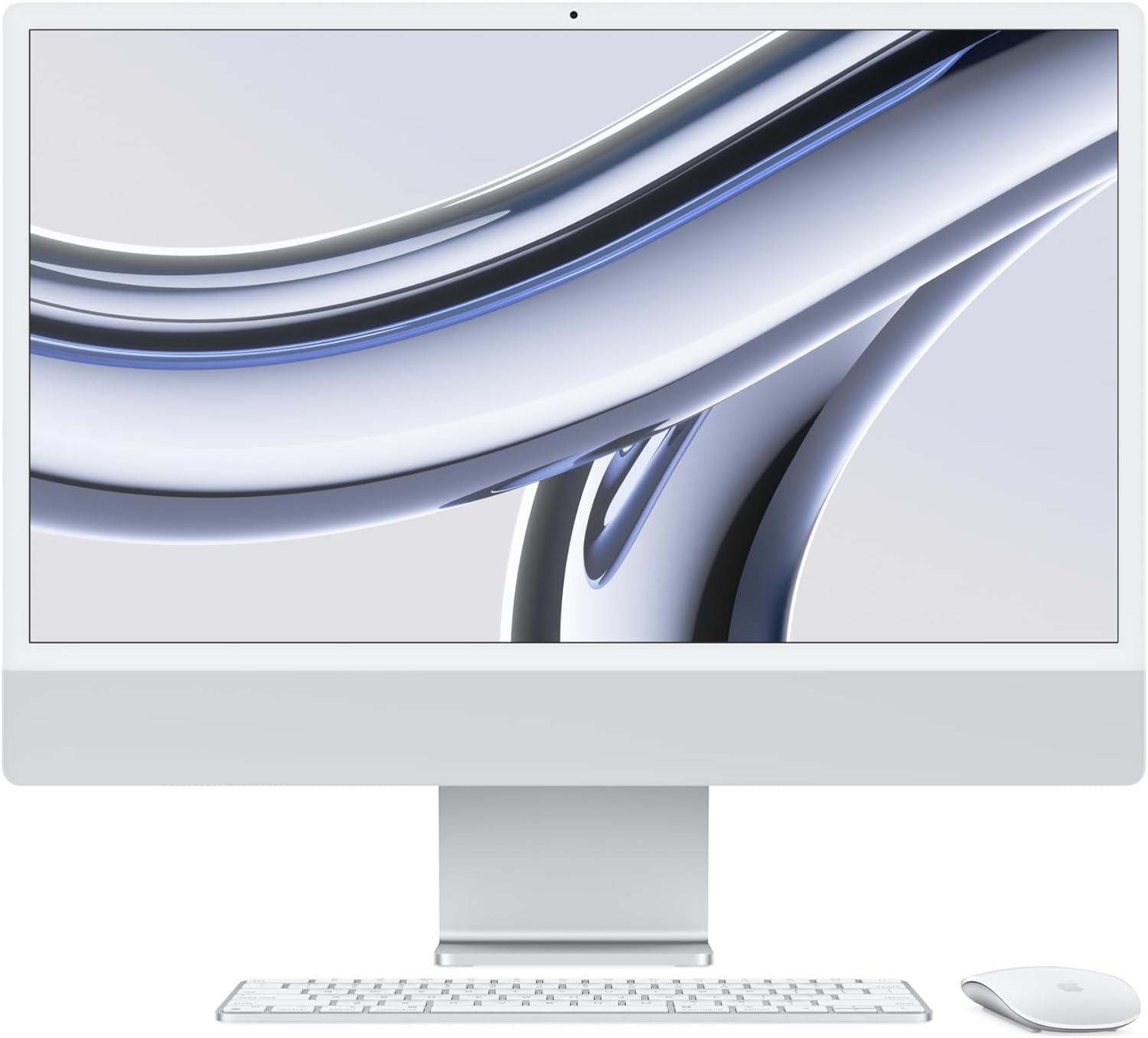 Apple 2023 iMac (24-inch, Apple M3 chip with 8‑core CPU and 10‑core GPU, 8GB Unified Memory, 512GB) - Silver; English - CaveHubs