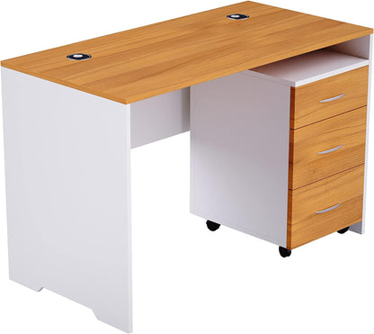 Mahmayi Renewed Modern Stylish Workstation Computer Desk for Home, Office, Living Room - Study Table - Office Furniture - 120 x 60CM - White