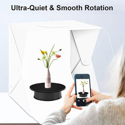 Excefore Motorized Rotating Display Stand, 8" Ultra-Quiet 360 Degree Electric Rotating Turntable Display Stand for Photography Products, Jewelry, Cake,3D Model (Battery Operated, 10LB Load)