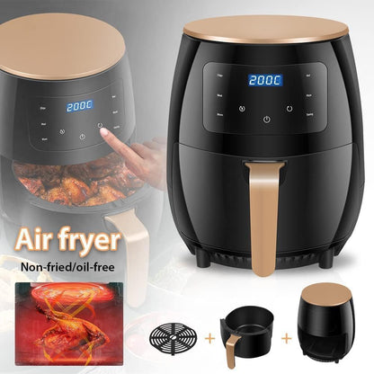 AirFryer Air Fryers 8 Pre-set Programs, Temperature & Time Control, Hot Air Circulation Intelligent touch panel，Best for Frying, Grilling, 6 Liters, 2400 Watts, 220V Black