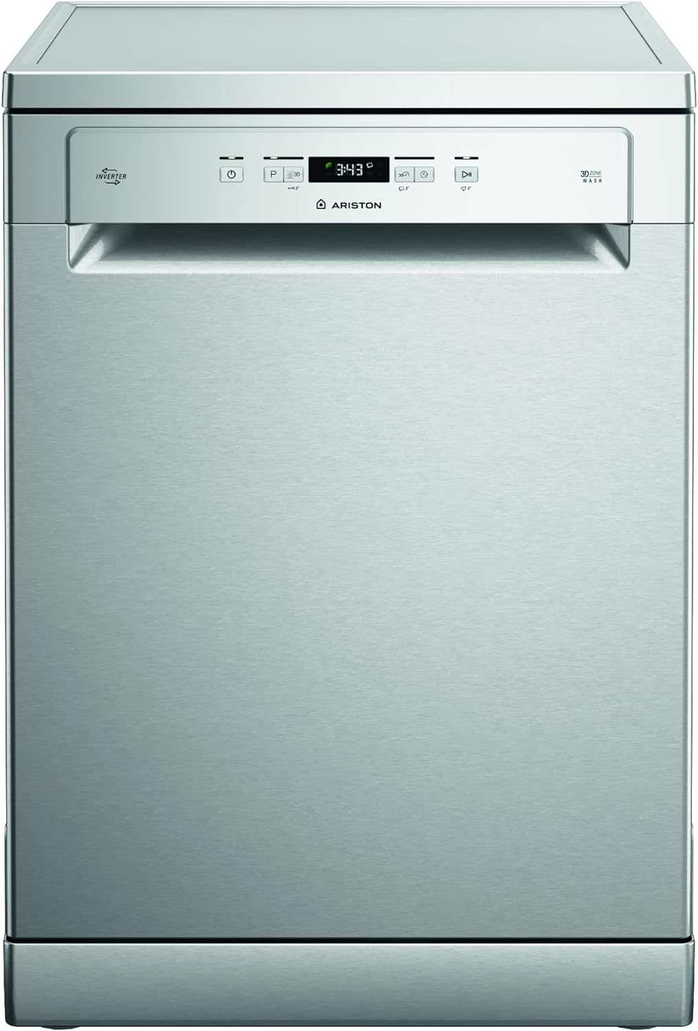 Ariston Dishwasher Freestanding, 13 Place Setting, Inverter Motor, 5 Washing Programs Includes Half Load Express 30' Eco & Static Dry, Silent Dishwasher, Made In Poland, Inox, LFC2B19XUK