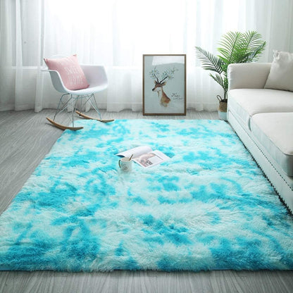 Tinyboy-hbq Area Rugs Shaggy Carpet for Living Room Bedroom Large Fluffy Carpet Modern Non-Slip Mat Multisize Rug Indoor Home Decor (Gray White, 80 x 120 cm)