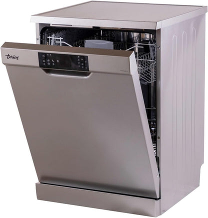 Terim 60 Cm Freestanding Dishwasher With 12 Place Settings, Quick Clean & Active Drying Function, Delay Timer & Half Load Option, Silver, Terdw1205Vs, 1 Year Warranty