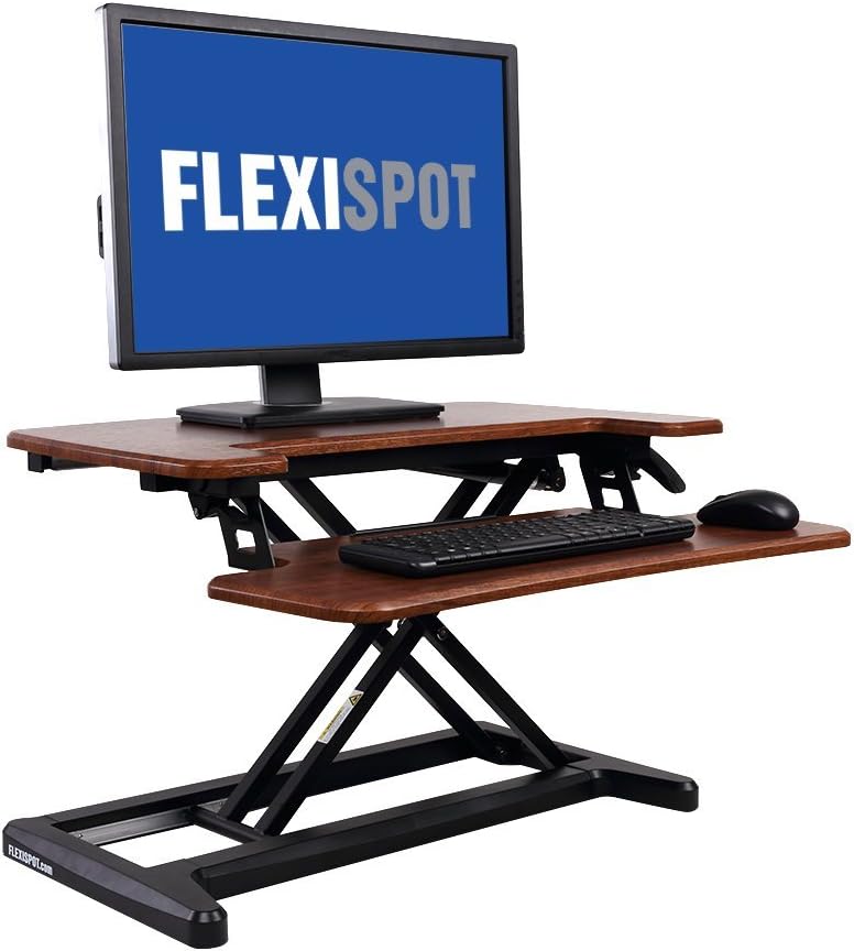 Flexispot Stand Up Desk Converter 28 Standing Desk Riser With Deep Keyboard Tray For Laptop 28", Black, M7B, M7B-Sba