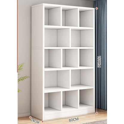 LEDIN Tall White Bookcase, Modern Cube Bookshelf 6 Tier Bookcases, Large Open Display Shelf Storage Organizer for Living Room, Home Office, Library, Bedroom (White 80x24x180cm)