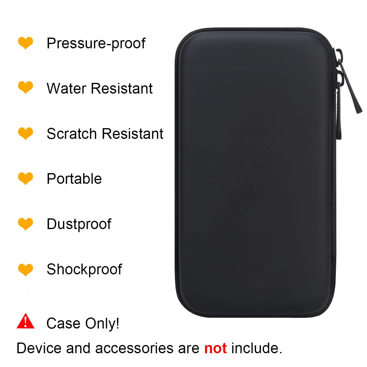 BOVKE Carrying Case Hard Protective Case Impact Resistant Travel Power Bank Pouch Bag USB Cable Organizer for Earbuds, Cable Cords, Charger Adapter, Electronic Accessories Case Wallet, Black