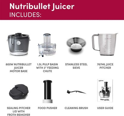 Nutribullet 01515 Centrifugal Juicer, 800 W, Graphite