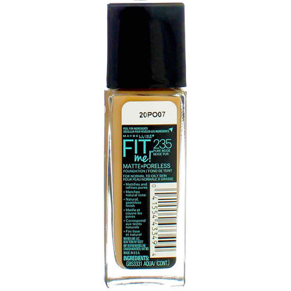 Maybelline Fit Me Matte + Poreless Liquid Oil-Free Foundation Makeup, Soft Tan, 1 Count (Packaging May Vary)