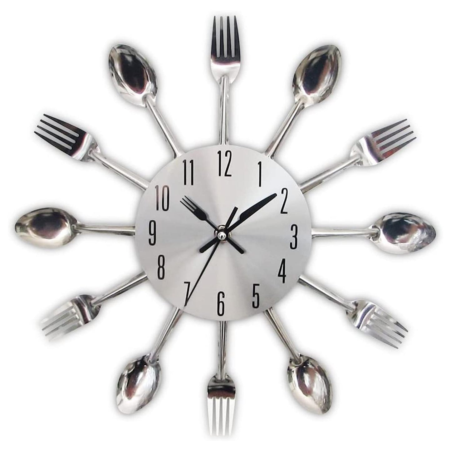 DAYONG 12" Kitchen Wall Clock, 3D Removable Modern Creative Cutlery Kitchen Spoon Fork Wall Clock for Home Decoration