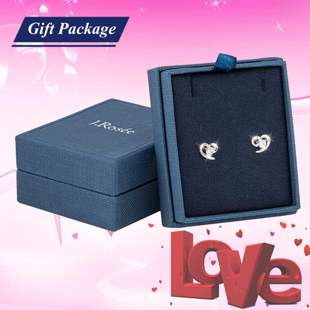 Swarovski Elements Crystal 18K Gold Plated 925 Sterling Silver Studs Earrings for Women Ladies Girls Gift Package J.Rosée Fashion Jewelry…