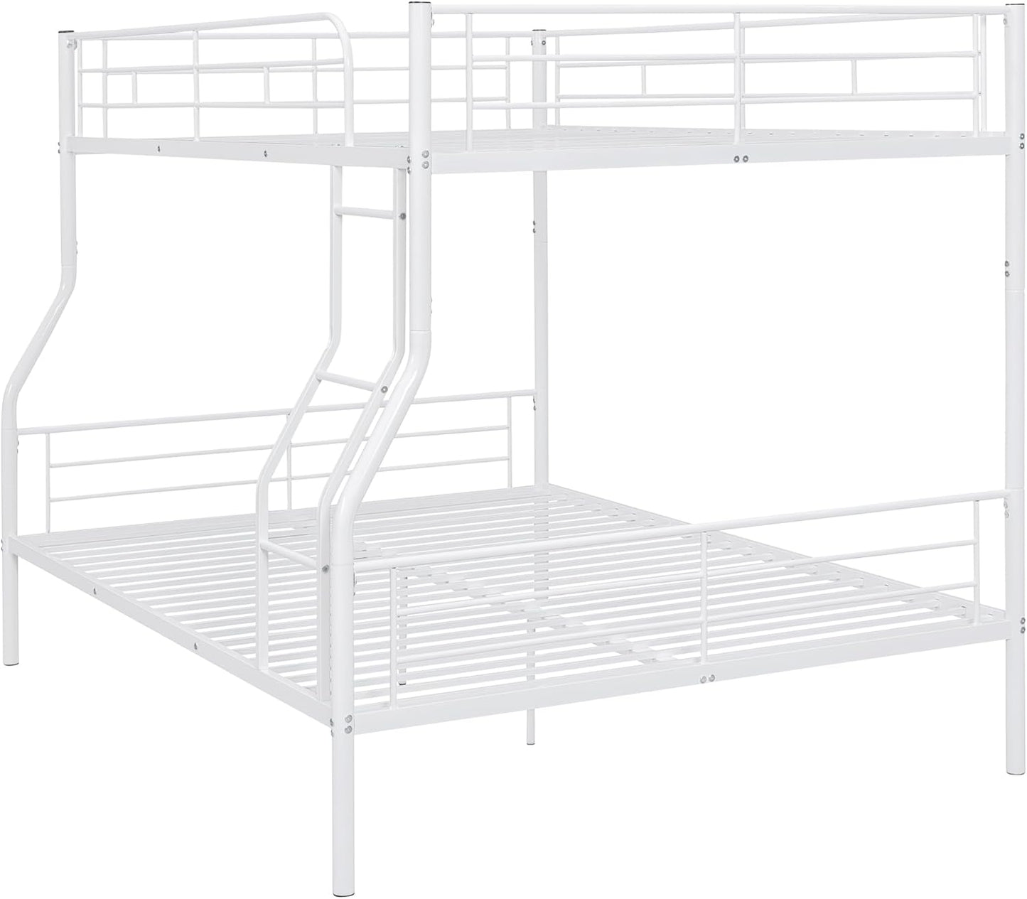 Bellemave Heavy Duty Bunk Bed for Adults, Twin XL Over Queen Bunk Beds with 2 Build in Ladder and Full Length Guardrail, Twin XL Over Queen Bunk Bed for Adults, Teens, Kids, No Box Spring Needed