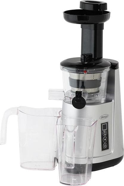 OMEGA Juicer Cold Press 365 Vertical Slow Masticating Extractor for Fruits and Vegetables, BPA Free, 65 RPM, 150 Watts, Silver